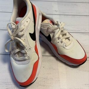 Nike White and Orange Low-Top Sneakers